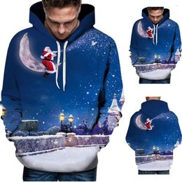 Heren Hoodies Heren Ugly Christmas Man Kerstmantel Casual 3D Print Santa Sportswear Lange mouw jas Bluzie Meskie Z Kapturem #Y15