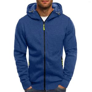 Sudadera para hombres para hombres zip up up up sólido de color sólido con capucha sudadera con capucha con capucha con capucha