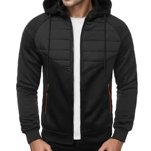 Sweats à capuche pour hommes Sweat-shirts zippés pour hommes Sports de loisirs d'hiver sans doublure matelassée fermeture éclair à capuche veste de transition à capuche pantoufle en mousse