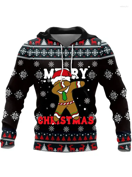 Sweat à capuche masculine Joyeux Noël Holiday 3D imprimé Cool Santa Claus Pattern and Women's Sweat Shirt pour enfants pour hommes pour hommes