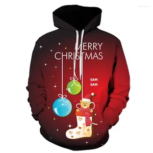 Sweats à capuche pour hommes Joyeux Noël Chaussettes Sweat à capuche 3D Bonhomme de neige Imprimer Pull graphique Sweat-shirt pour enfants Mode décontractée Sudaderas pour femmes