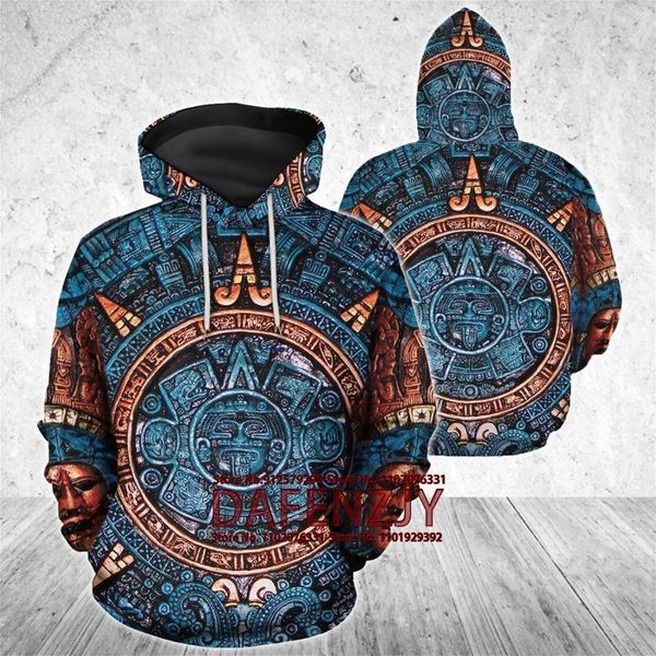 Sudaderas con capucha para hombre México Azteca 3D Sudadera con capucha Moda Hombre / Mujer Sudaderas con estampado Camisas divertidas Harajuku Hip Hop Pullover