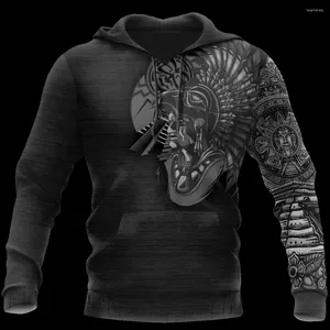 Sweats à capuche pour hommes Mexique Guerrier aztèque imprimé en 3D Culture mexicaine Sweat à capuche décontracté Printemps Unisexe Pull à fermeture éclair Hommes/Femmes Sweat-shirt 2022
