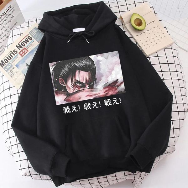 Sudaderas con capucha para hombre Mikasa Ackerman Harajuku Sudadera con capucha Punk Ropa Primavera y otoño Shingeki No Kyojin Sudadera Hombre HipHop Gráfico