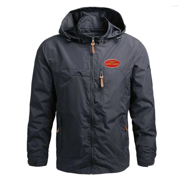 Sweats à capuche pour hommes MOTO GUZZI Marque Printemps Automne Hommes Simples Trenchs Manteaux Qualité Supérieure Mode Mâle Chaud Survêtement Vestes Coupe-Vent