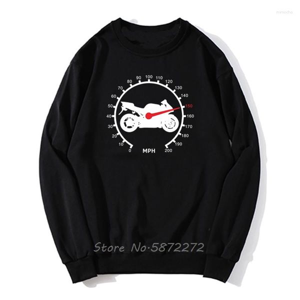 Hommes Hoodies Moto Gears Compteur De Vitesse Biker Noir À Capuche Vitesse Motobiker Vintage Design Hommes Pollover Sweat Polaire Streetwear