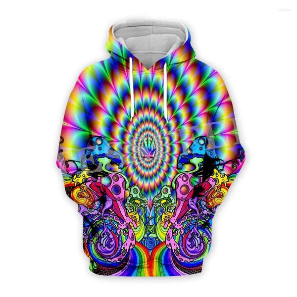 Capastas para hombres Forestas de champiñones Trippy Abstract Hippie Track Skygual Harajuku Pulstover Streetwear Casual 29