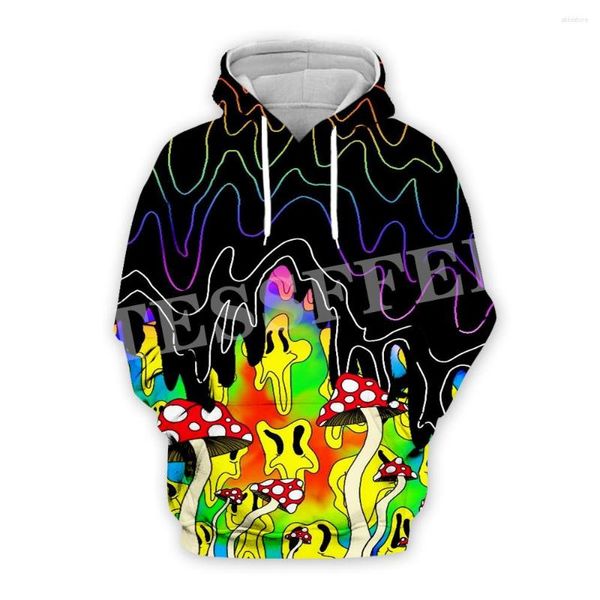 Sudaderas con capucha para hombre Mushroom Forest Plants Trippy Abstract Hippie Chándal Harajuku Pullover Streetwear Chaqueta informal 34