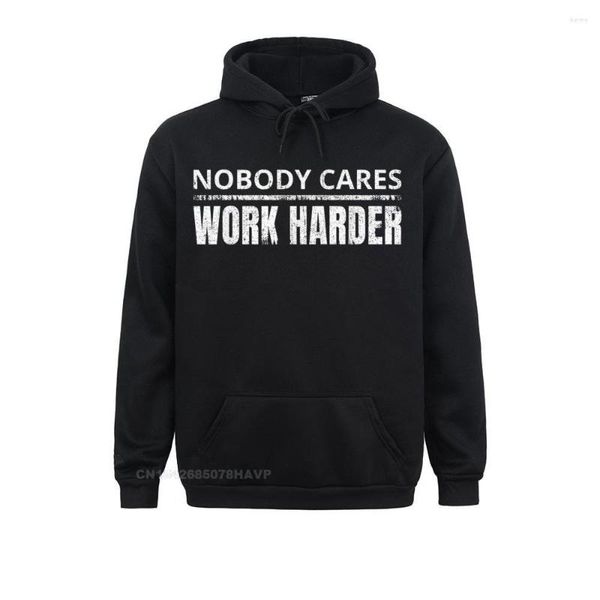 Heren Hoodies Nobody Cares Work Harder Grappige Workout Fitness Hoodie 2023 Mode Vrouwen Sweatshirts Lange Mouwen Hoods