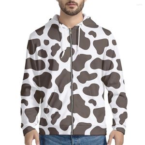 Sweats à capuche pour hommes Nopersonality Classic Print Mignon Animal Cuir Modèle Hiver Hommes Loisirs Chaud Pull Extérieur Épais À Capuche Veste À Fermeture Éclair