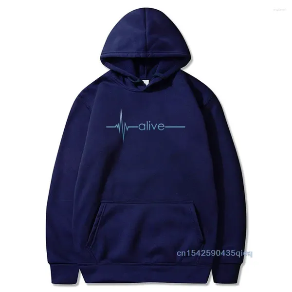 Sweats à capuche pour hommes roman vivant battement de coeur lignes de coeur Hip Hop Rap musique pour hommes impression personnalisée loisirs à manches longues