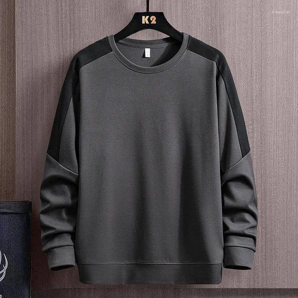 Sudaderas con capucha para hombre Sudaderas con cuello redondo Primavera Otoño Estilo coreano Suelto Casual Simple Versátil Manga larga Moda Patchwork Jerséis masculinos