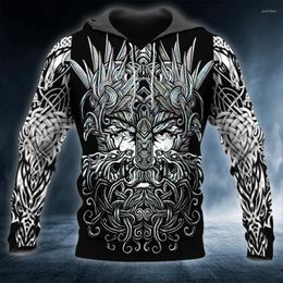 Heren Hoodies Odin De eenogige all-father King Viking 3D Gedrukte Unisex Hoodie Men Sweatshirt Streetwear Zip pullover Casual Jacket