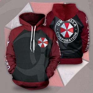 Sudaderas con capucha para hombre Oeny Umbrella Corporation Cosplay Residented Evil sudadera facial para mujeres y hombres moda pulóver ropa estampada