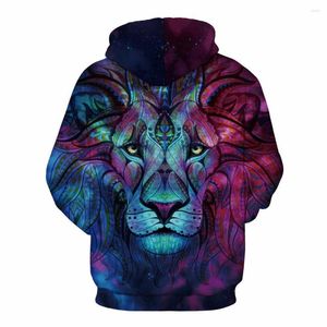 Mannen Hoodies OKKDEY Leeuw 3D Digital Gedrukt Hooded Hoodie Trui Sweatshirt Anime Mannen Kleding Man