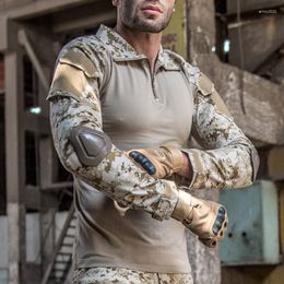 Hoods Hoodies Outdoor Training Sweatshirt Mens Army Style Camouflage Gedrukt Patchwork Sweatshirts Casual Zip-Up Slank uniform met lange mouwen