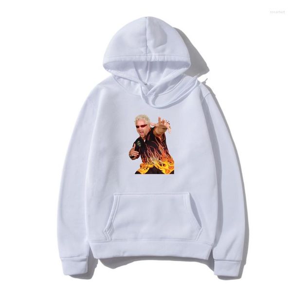 Sweats à capuche pour hommes Vêtements d'extérieur Prin Shor Guy Fieri Sweat à capuche de bureau chaud blanc