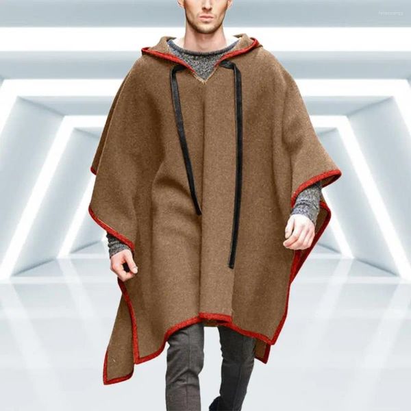 Sudaderas con capucha para hombre, chaqueta con capucha de manga de murciélago Extra holgada, capa con dobladillo Irregular, chal, gótico Medieval, de gran tamaño