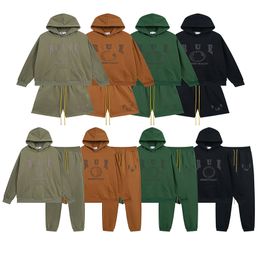 Herenhoodies oversized 2023 winter puff letter print hoodie voor mannen vrouwen 1: 1 hoge kwaliteit broek fleece haped pullovers heren shorts
