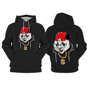 Herenhoodies Panda Grafisch Ademend Fitness Hoodie Sweatshirt Trendy Graffiti Streetwear Capuchon Lange Mouw Grote Maat Sportkleding