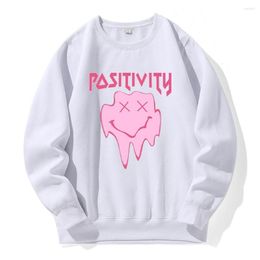 Sweats à capuche pour hommes Pasitivity Melting Happy Face Printing Sweat à capuche chaud en polaire à col rond à capuche Casual Fashion Tide Sweat Classic Sports