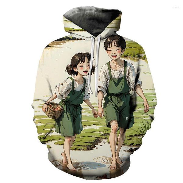 Sudaderas con capucha para hombre y mujer, ropa de vida Pastoral para niñas y niños, sudadera Sexy 3D de Anime, ropa de calle, novela de aventura de fantasía, 2023