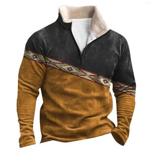 Sudaderas con capucha para hombre Patchwork Ropa de abrigo vintage Lana Invierno Chaqueta cálida Abrigo Medieval Étnico Europeo Estilo americano Jumper Retro Hombre Sudaderas