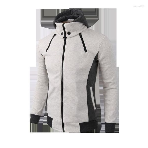 Sudaderas con capucha para hombre Estilo de patrón Dos piezas falsas Cárdigan de movimiento Ropa de tiempo libre Abrigo suelto de autocultivo