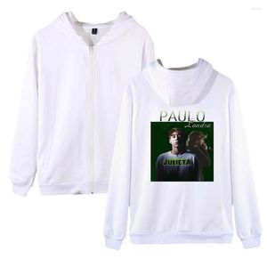 Sudaderas con capucha para hombre Paulo Londra Merch Sudadera con cremallera 2D Cálida manga larga con capucha prendas de vestir