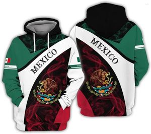 Herenhoodies Gepersonaliseerde Mexicaanse shirts voor mannen Aangepaste Mexico Shirt Vrouwen Vlag Playera De Full Size S-5XL