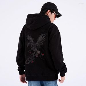 Sudaderas con capucha para hombre Sudadera con bordado de Fénix Hombres con capucha Yokosuka Sudadera con capucha de manga larga de gran tamaño Sukajan Ropa masculina 2023 Primavera