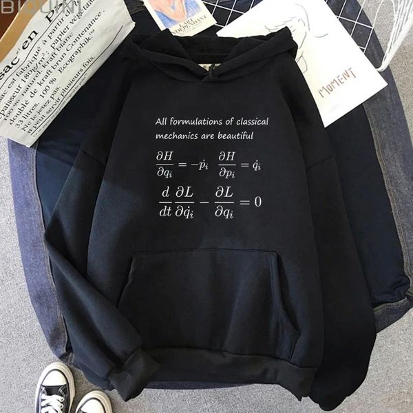 Sweats à capuche pour hommes Physique Maths Équations quantiques Univers Lagrangien Vêtements masculins Sweats à capuche en polaire surdimensionnés Mode vintage