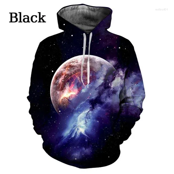 Sudaderas con capucha para hombre Planeta Impresión 3d Sudadera con capucha Moda Diseño de arte callejero Cool Unisex