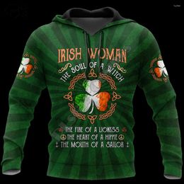 Sweats à capuche pour hommes PLstar Cosmos 3DPrint Ireland Clover Irish St.Patrick Funny Men/Women Harajuku Streetwear Hoodies/Zip Hoodie/Sweatshirt/c20