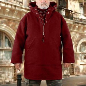 Sweats à capuche pour hommes grande taille hommes sweat ample pulls Y2k 90s sweat à capuche longueur moyenne décontracté pull en laine à manches longues coton