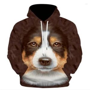 Sweats à capuche pour hommes en peluche automne chiot mignon sweat à capuche imprimé 3D lâche mode vêtements pour hommes sortie d'usine