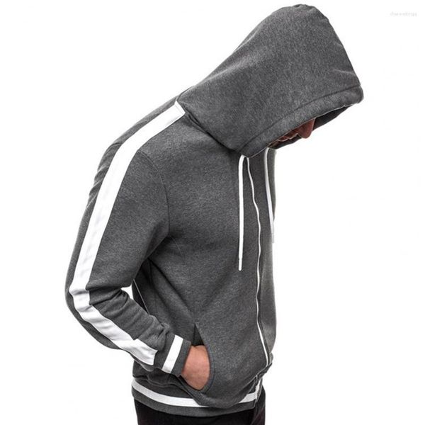 Sweats à capuche pour hommes Poches du design Hoodie Coat Countrage Couleur d'épissage Stripe Eley Slim Fit Fleece doublure Sweet Sweetwear