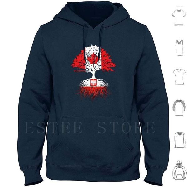 Sudaderas con capucha para hombres Polonia Polaco Polski Grown Canadá Bandera Diseño Arte Regalo para hombres Mujeres Jóvenes Familia