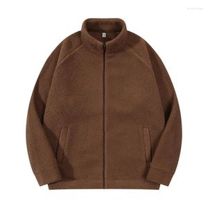 Sweats à capuche pour hommes style polaire plus velours épais col montant imitation sherpa sweat cardigan 2023 hiver hommes et femmes