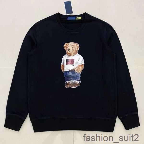 Sweats à capuche pour hommes Poloes Sweatshirts Laurens RL Designer Mens Bear Ralphs Pull en peluche dessin animé à manches longues à capuche en vrac col rond impression Tops 7 XI6Q