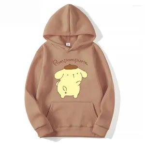 Sweat à capuche masculin Pompom Purin Cartoon Anime Femmes Pullover Tops Spring Autumn Men Hodie 2024 Fashion Brown Sports Couple Sweat-shirt Vêtements