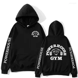 Sudaderas con capucha para hombre Powerhouse Gym Logo Sudadera con capucha Harajuku Hombres Mujeres Geek Fitness Sudadera estética de manga larga de gran tamaño Ropa deportiva deportiva