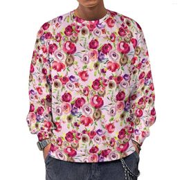 Sweats à capuche pour hommes Pretty Rose Casual Couple Aquarelle Floral Hip Hop Sweat à capuche Printemps Streetwear Sweat-shirts graphiques Vêtements surdimensionnés