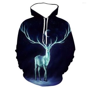 Hommes sweats à capuche imprimé antilope imprimer pour sweat à capuche hommes vêtements à manches longues 2023 mode décontracté automne 3D