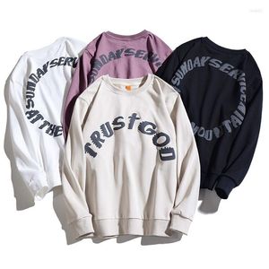 Heren Hoodies Bedrukte Pullovers Vintage Gewassen Sweatshirts Mannen Vrouwen Streetwear Hoodie Letters Print Hip Hop Ronde Hals Oversized Sweatshirt