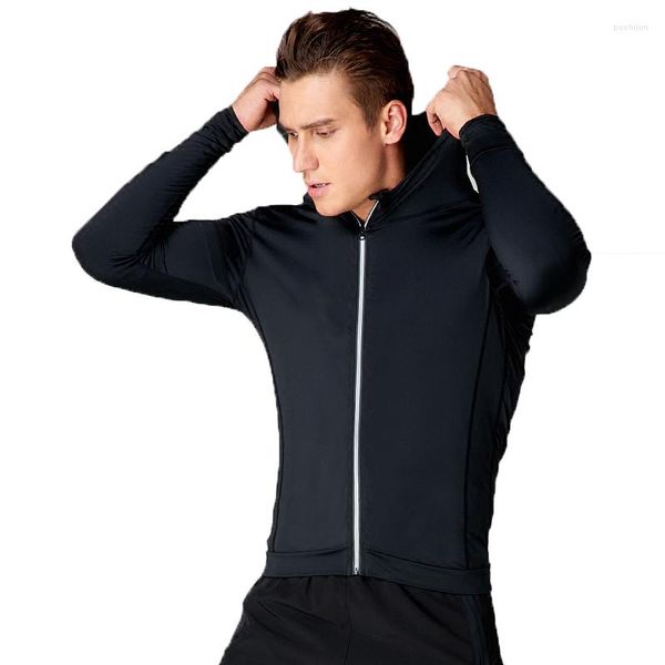 Sweats à capuche pour hommes Pro Compression à fermeture éclair à séchage rapide pour hommes vêtements d'extérieur à manches longues
