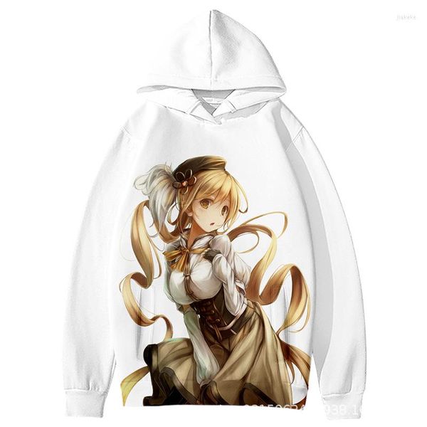 Sudaderas con capucha para hombre Puella Magi Madoka Magica Cosplay Sudadera con capucha Kaname Tomoe Mami Akemi Homura Imprimir Moda Pullover Hoody Anime Peripheral