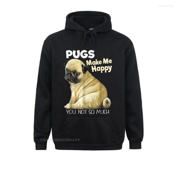 Sudaderas con capucha para hombre Pug Funny Hoodie Pugs Make Me Happy You Not Tan Much Long Sleeve Normal Autumn Sudaderas Ropa de gran tamaño