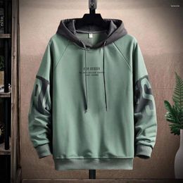 Heren hoodies pullover sweatshirt stretchy winter capuchon pluche lining mannen brief print skin-touch streetwear