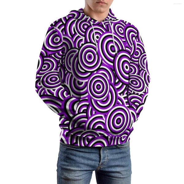 Sudaderas con capucha para hombre Remolinos morados Pareja informal Ropa informal con impresión abstracta Sudadera con capucha Otoño Manga larga Sudaderas con capucha personalizadas Tallas grandes